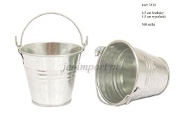 Zinc bucket natural 6,5 cm diameter 2 lines.