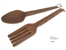 SPOON AND FORK 48 cm dark brown