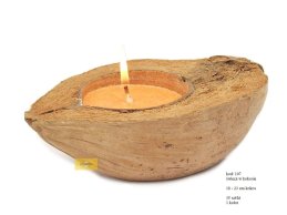 CANDLE IN COCO SHELL 18-23 CM  ORANGE