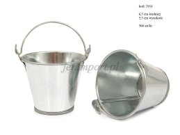 Zinc bucket natural 6,5 cm diameter no design.