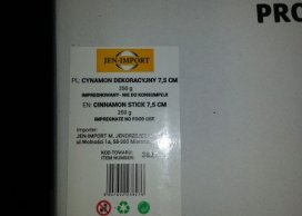 CINNAMON 7,5 CM  FOR DECORATION 250 GRAMM/PB- 45-50  PC