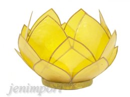 T-LIGHT CANDLE HOLDER 18 CM YELLOW  FROM CAPIZ SHELLS