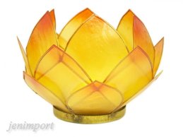 T-LIGHT CANDLE HOLDER 18 CM YELLOW-RED  FROM CAPIZ SHELLS