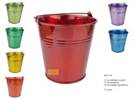 Zinc bucket metalic color 13 cm diameter.