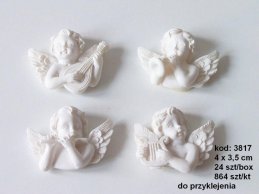 ANGELS 4 CM WITH MUSICAL INSTRUMENT  FOR STICK SET 4
