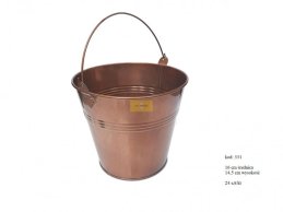 Zinc bucket 16 cm D cooper color 3 lines