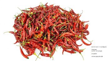 Chili papryka krótka czerwona do dekoracji, ok 4-7 cm 250g/opak, ok 420-430 szt.