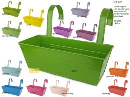 Skrzynka doniczka na kwiaty do powieszenia 28 cm z przetłoczeniem 2 linie  kolory do wyboru