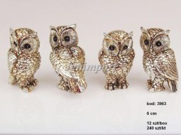 SOWA 6 CM ZŁOTO-MIEDZIANA 4 WZORY