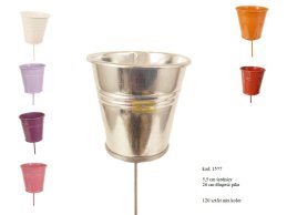 DONICZKA 5,5 cm na piku 26 cm, dekoracja do doniczki z kwiatami