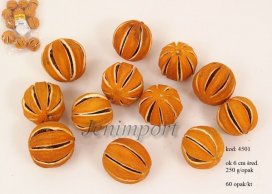 POMARAŃCZE SUSZONE CAŁE ok 5 cm 250 g/opak (ok 12 sztuk)) kolor jasno-pomarańczowy / aksamitny wygląd