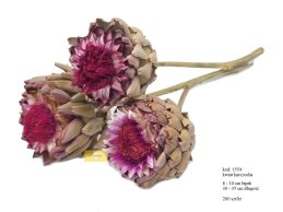 ARTICHOKE KWIAT 8-10 cm naturalny, 40 cm długość z łodyżką, 200 szt w kartonie luzem