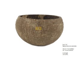 ŁUPINA KOKOSOWA NATURALNA 12 cm średnica zewnętrzna, 11 cm średnica otworu.