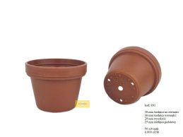 Plastik pot PP Tiny 38 mm Ø brown color.