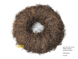 gruby WIANEK 30 cm średnicy z faszyny 550g wzmacniany drutem, naturalna faszyna