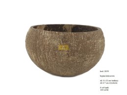 ŁUPINA KOKOSA POLEROWANA  11 -12 cm średnica zewnętrzna, 10 cm średnica otworu.