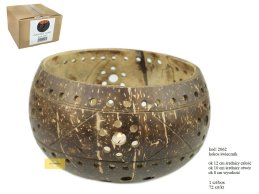 ŚWIECZNIK Z ŁUPINY KOKOSA na T-LIGHT 12 cm średnica zewnętrzna, 10 cm średnica otworu