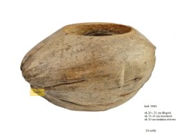 ŁUPINA KOKOSA 21 cm długości, 14 cm wysokości, 10 cm średnica otworu.