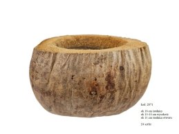 ŁUPINA KOKOSA 16-17 cm szerokość , 14 cm wysokość, 11 cm średnica otworu.